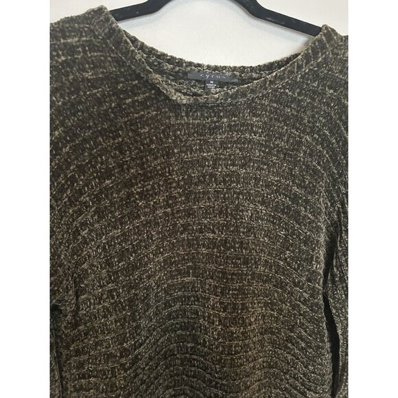 Cyrus Chenille Ribbed Oversized Sweater Womens M Forest Green Boatneck Chunky - Picture 5 of 7